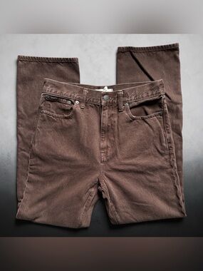🤎✨ Madewell The Perfect Vintage 90s Straight Jeans Brown Denim Size 28 EUC MSRP